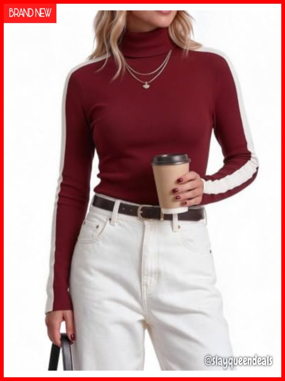 Women's Turtleneck Sweater Long Sleeve Fitted Knit Pullover Fall Winter Layering